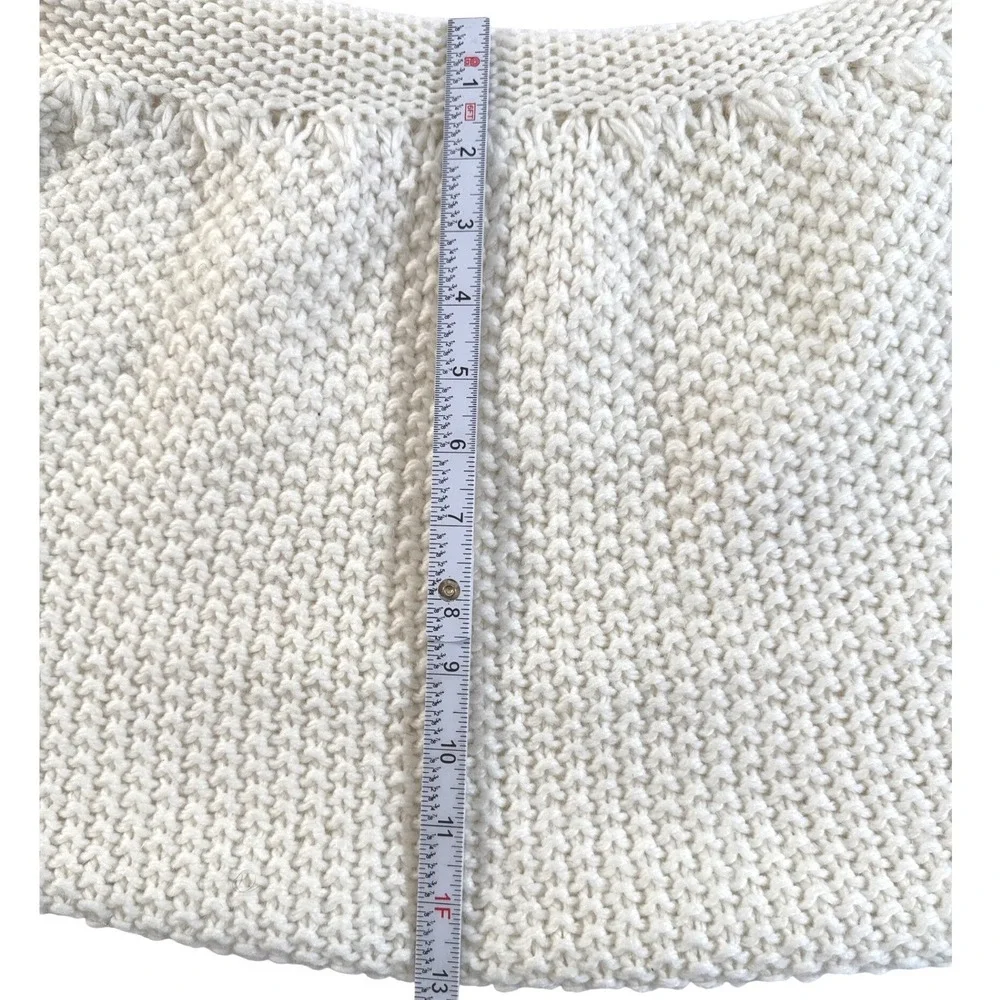 TRISTAN Cream Chunky Knit Infinity Scarf Wool‎ Textured Winter Snood